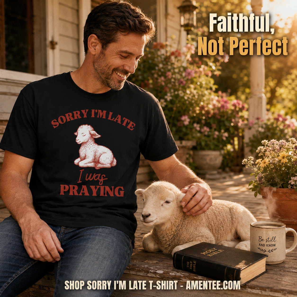 Sorry I'm Late I Was Praying T-Shirt_contextual