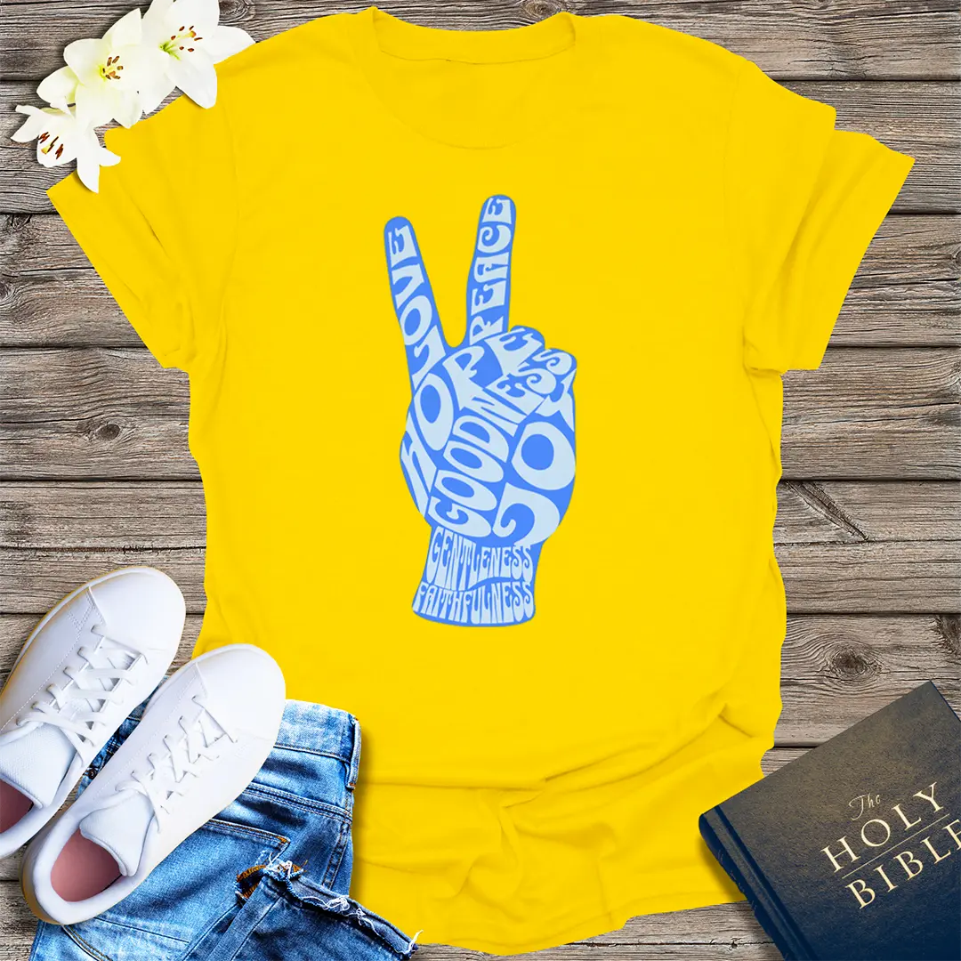 Fruit of the Spirit Peace Hand T-Shirt - Daisy