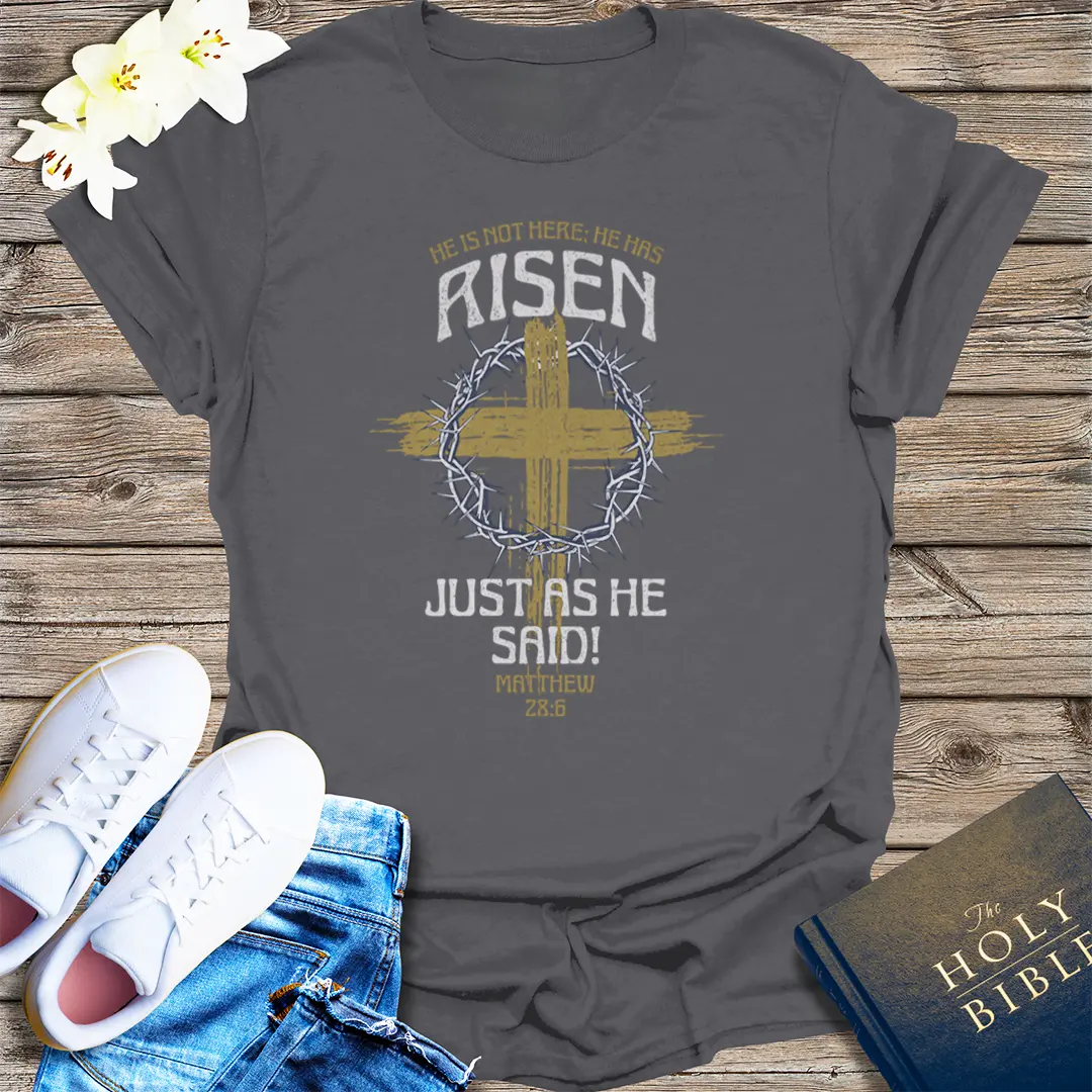 He Is Risen T-Shirt - Charcoal