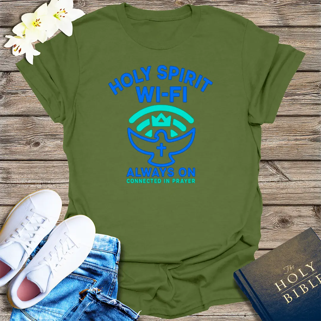 Holy Spirit Wi-Fi T-Shirt - Military Green