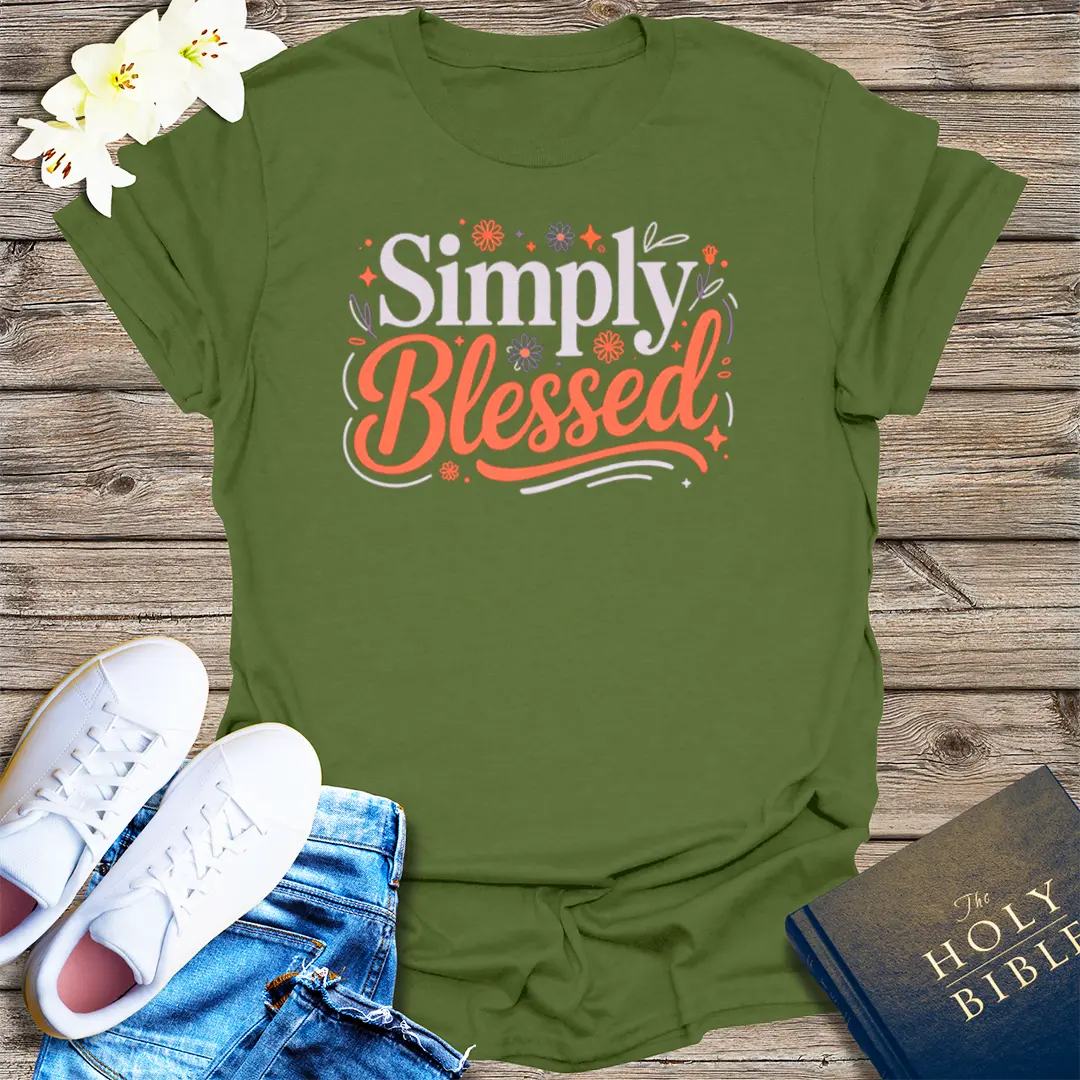 Simply Blessed T-Shirt - Military Green