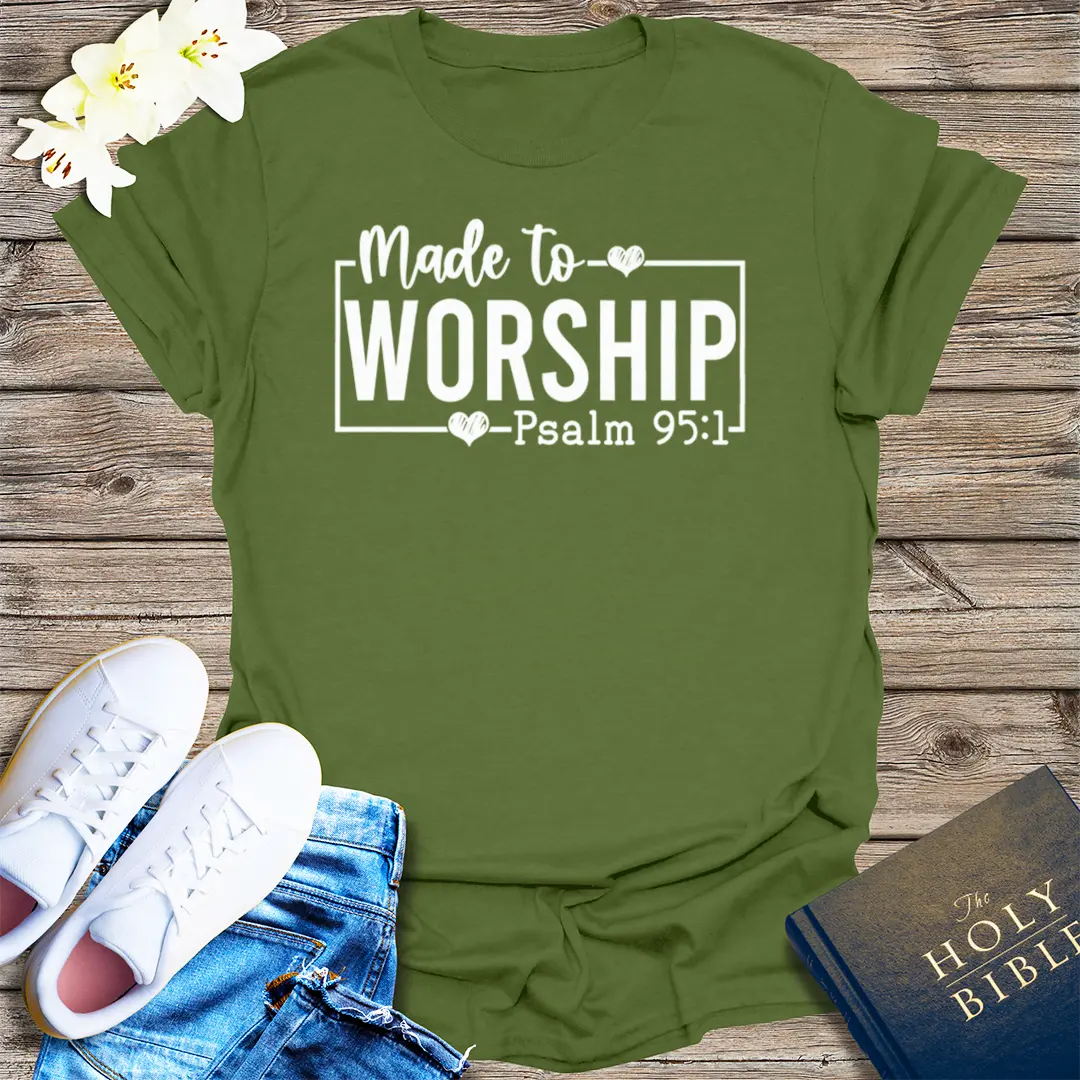 Powered by Prayer T-Shirt - Military Green