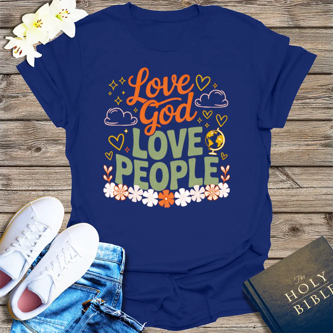 Love God Love People T-Shirt - Navy