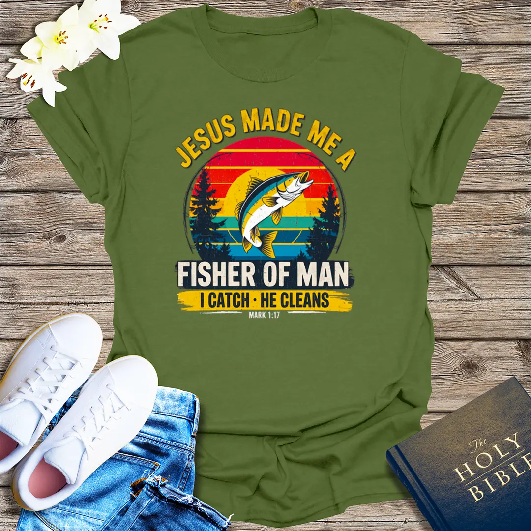 Fisher of Man T-Shirt - Military Green
