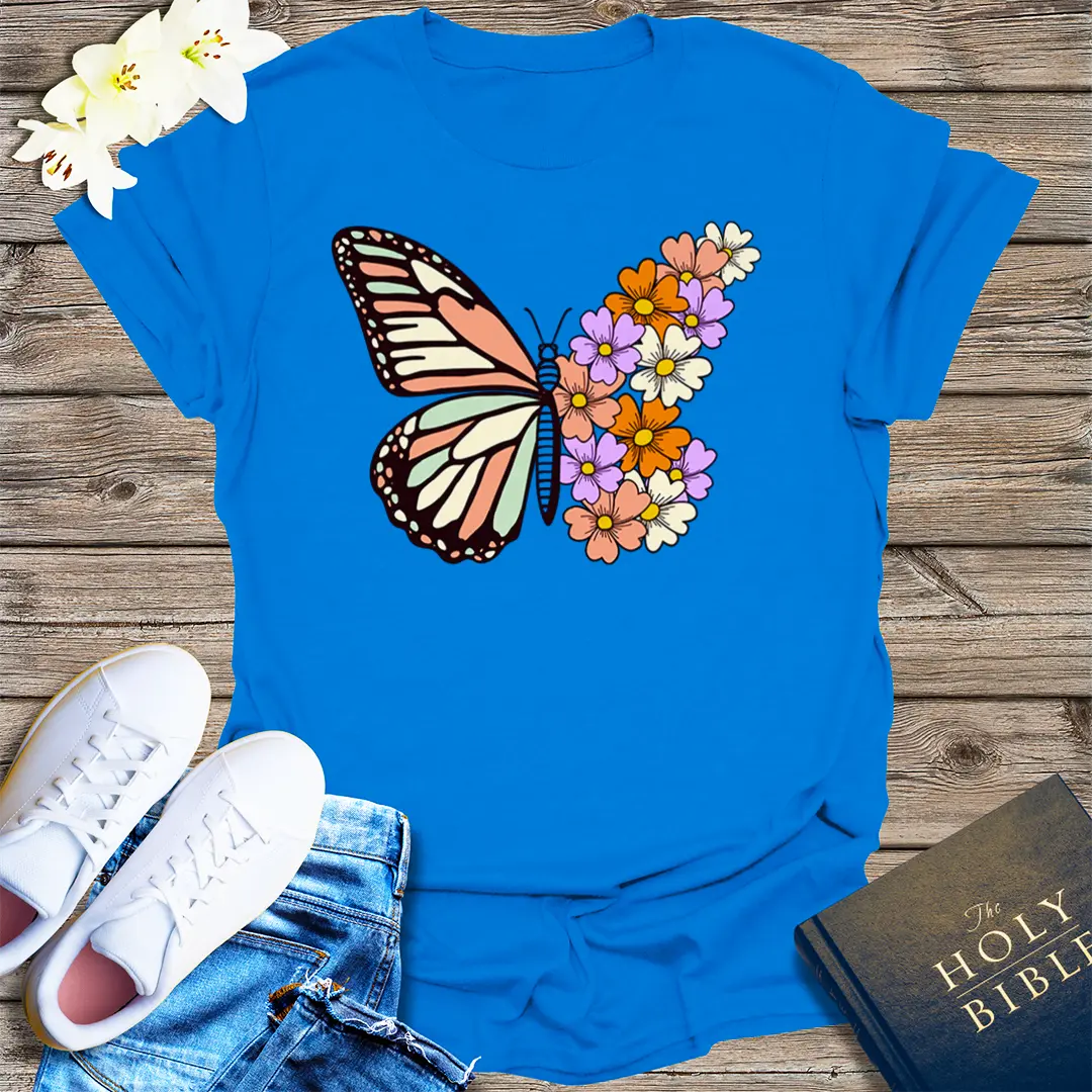 Bloom with Grace Butterfly T-Shirt - Royal