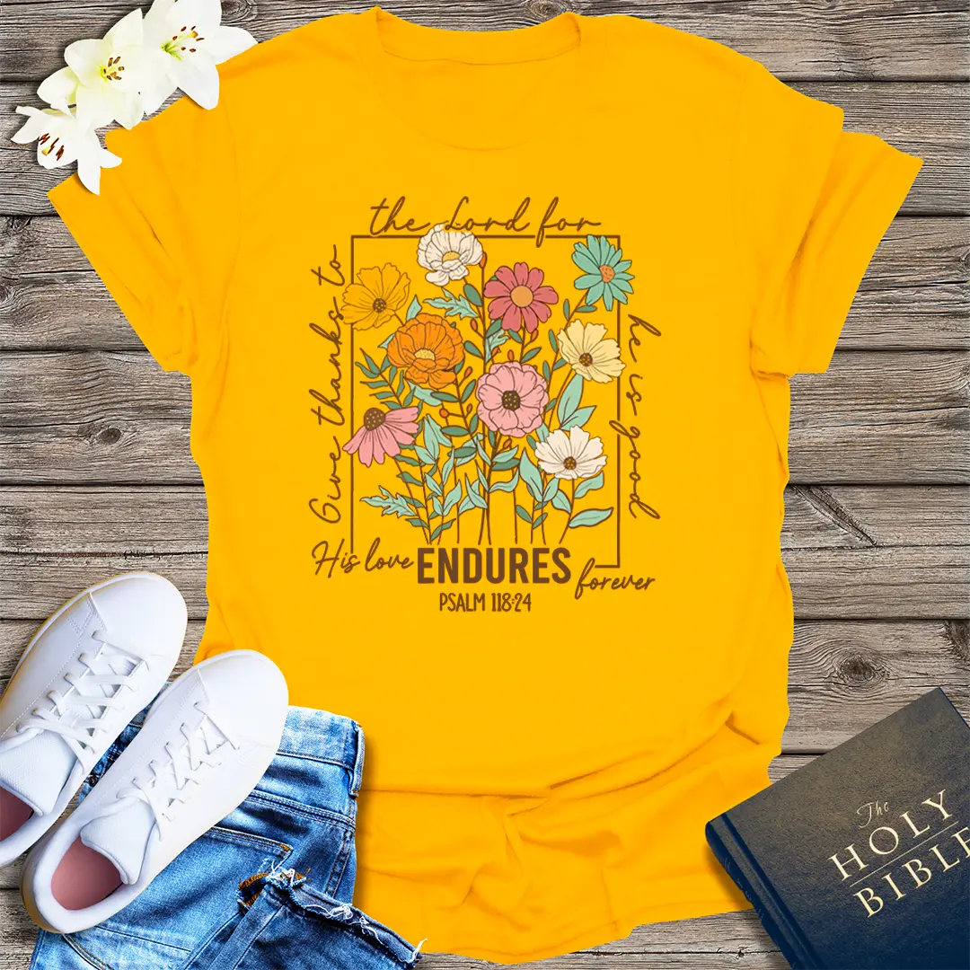 Enduring Love Floral T-Shirt - Gold