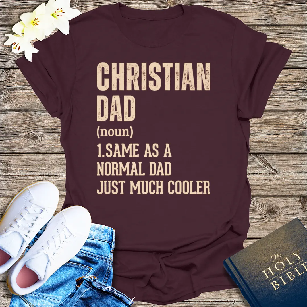 Christian Dad Definition T-Shirt - Dark Chocolate