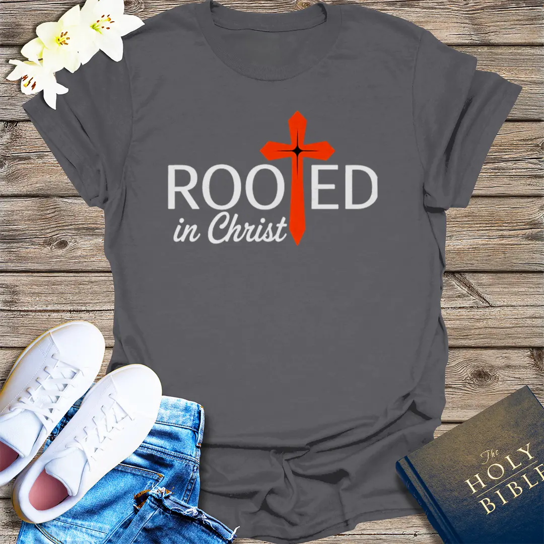 Rooted in Christ T-Shirt - Charcoal