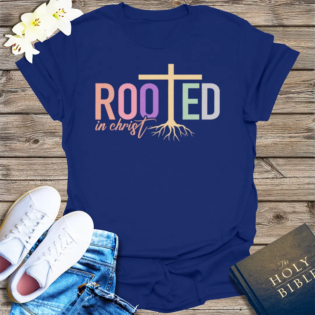Rooted in Christ T-Shirt - Navy
