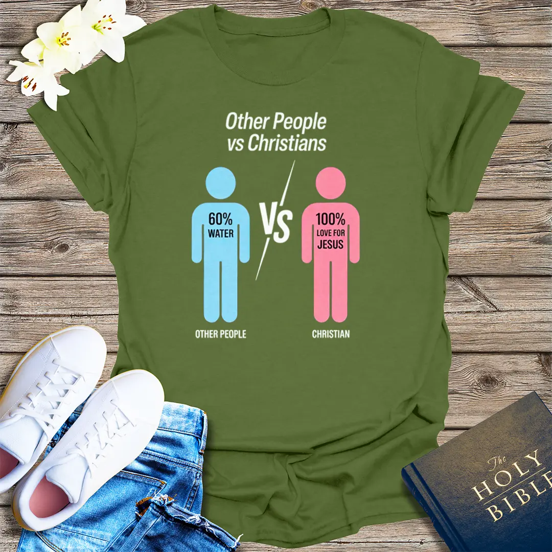 100% Love for Jesus T-Shirt - Military Green