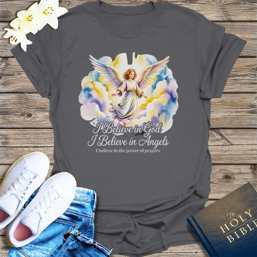 I Believe in Angels T-Shirt - Charcoal