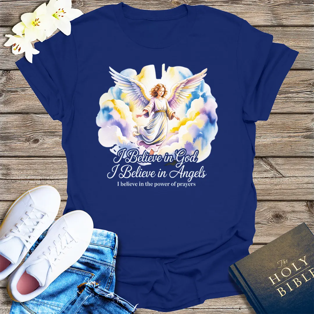 I Believe in Angels T-Shirt - Navy