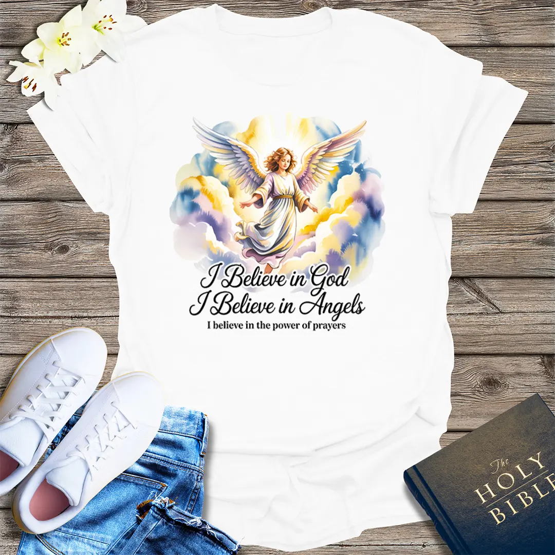 I Believe in Angels T-Shirt - White