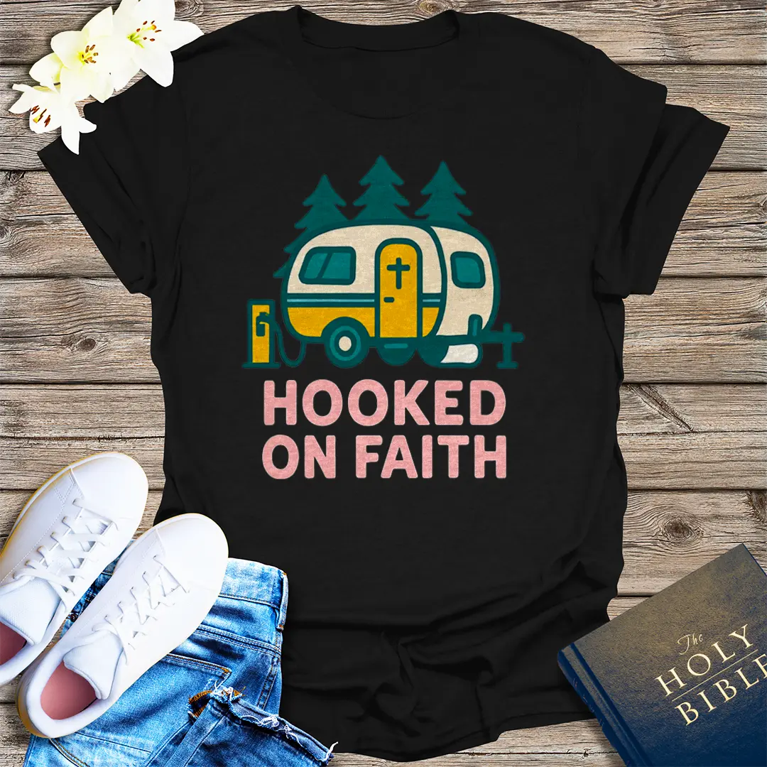 Hooked on Faith T-Shirt - Black