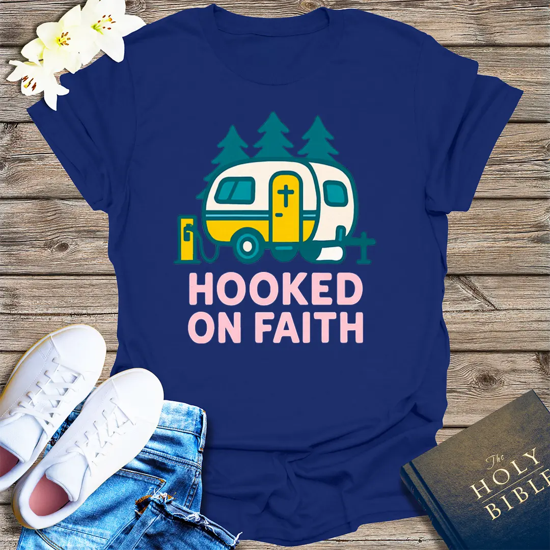 Hooked on Faith T-Shirt - Navy