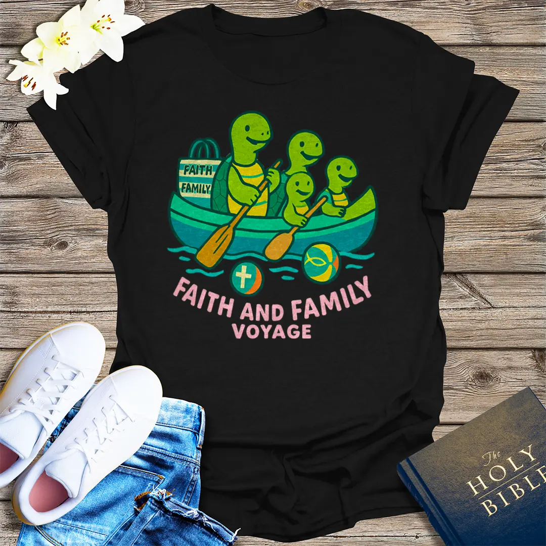 Faith and Family Voyage T-Shirt - Black