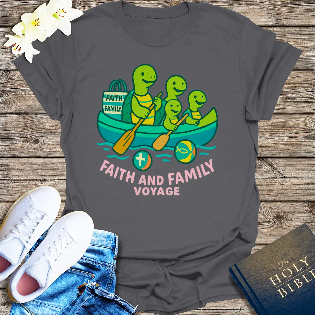 Faith and Family Voyage T-Shirt - Charcoal