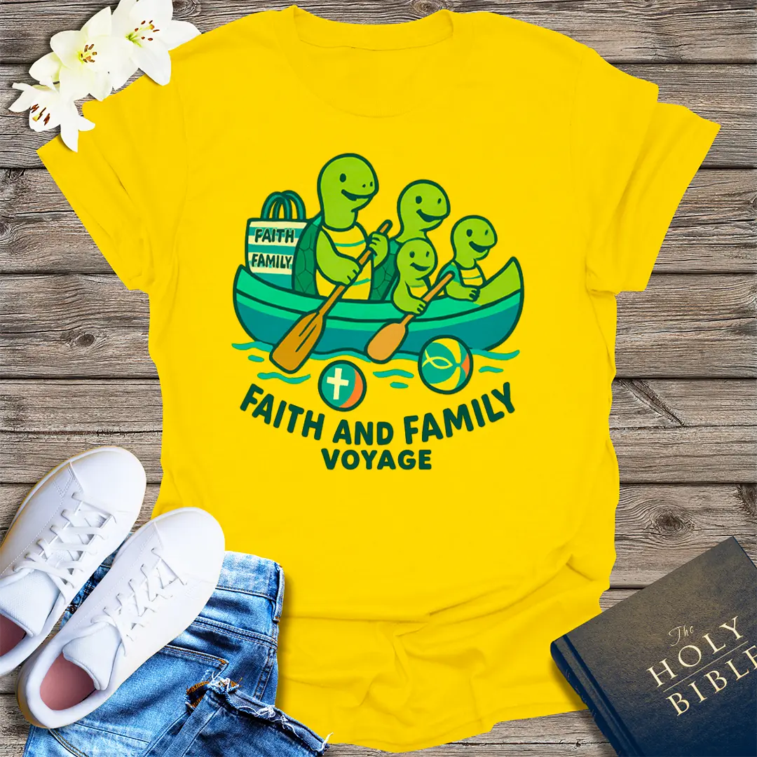 Faith and Family Voyage T-Shirt - Daisy