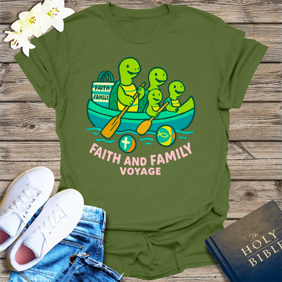 Faith and Family Voyage T-Shirt - Military Green