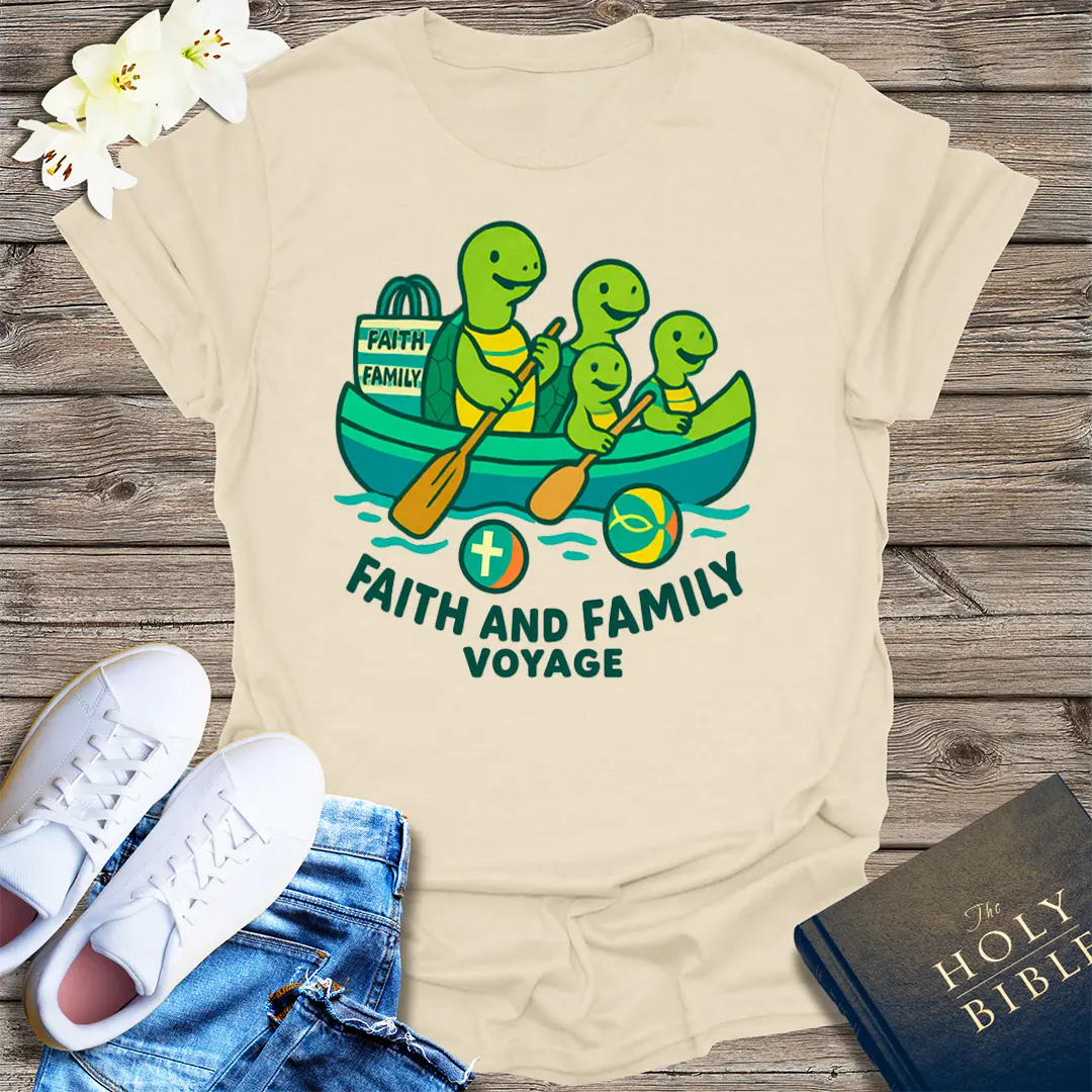 Faith and Family Voyage T-Shirt - Natural