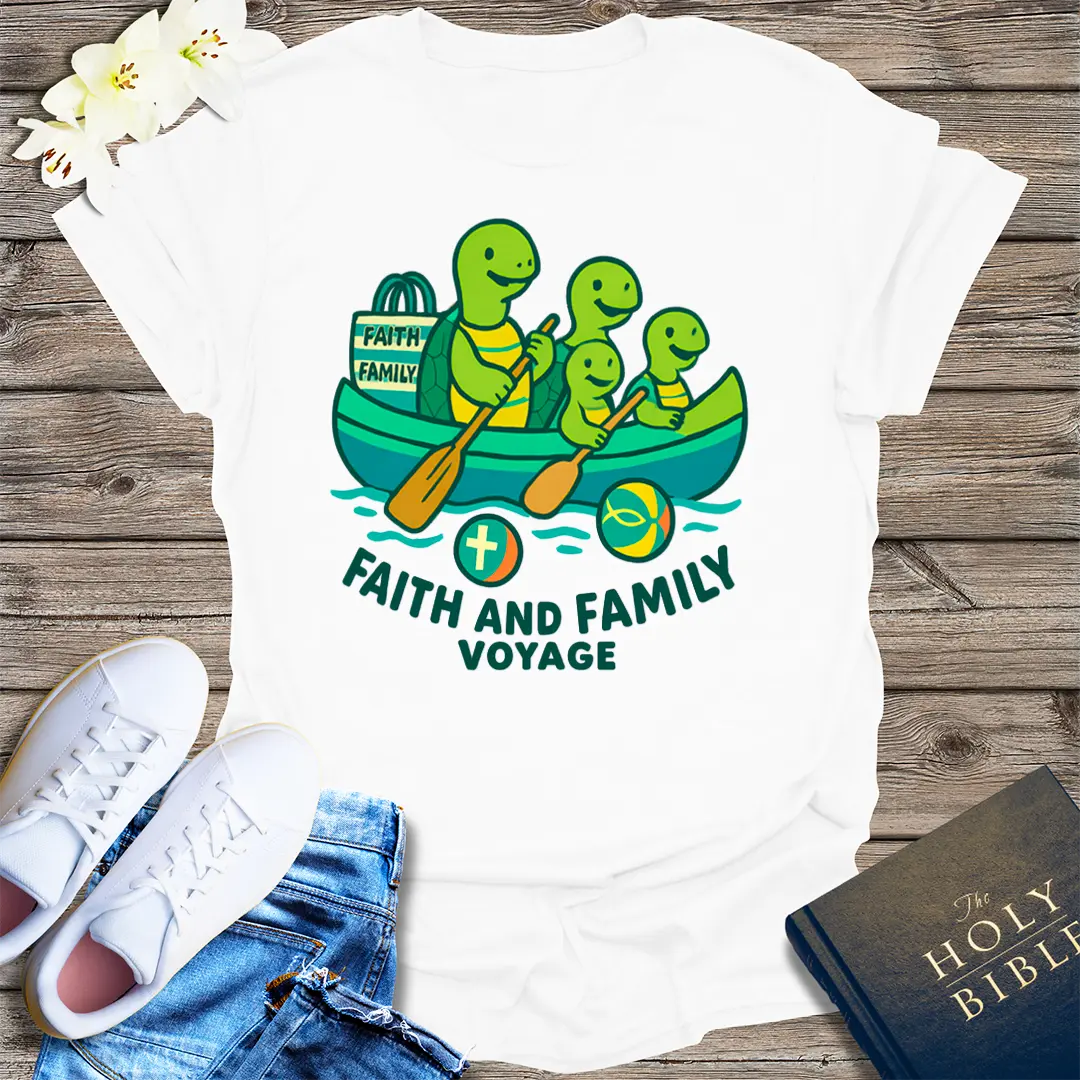 Faith and Family Voyage T-Shirt - White