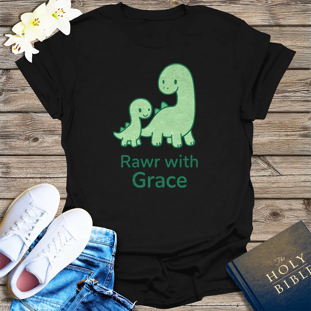 Rawr with Grace T-Shirt - Black