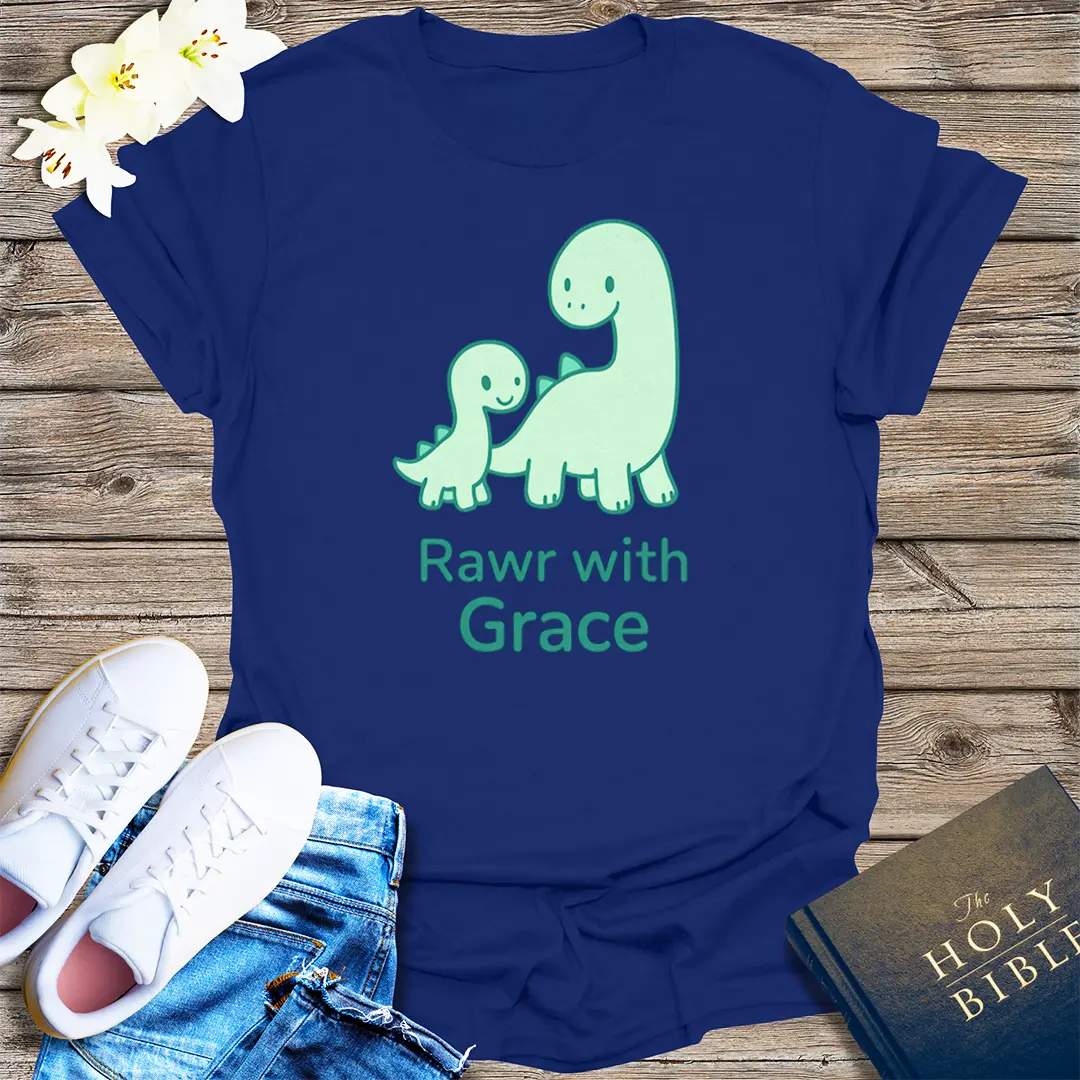 Rawr with Grace T-Shirt - Navy