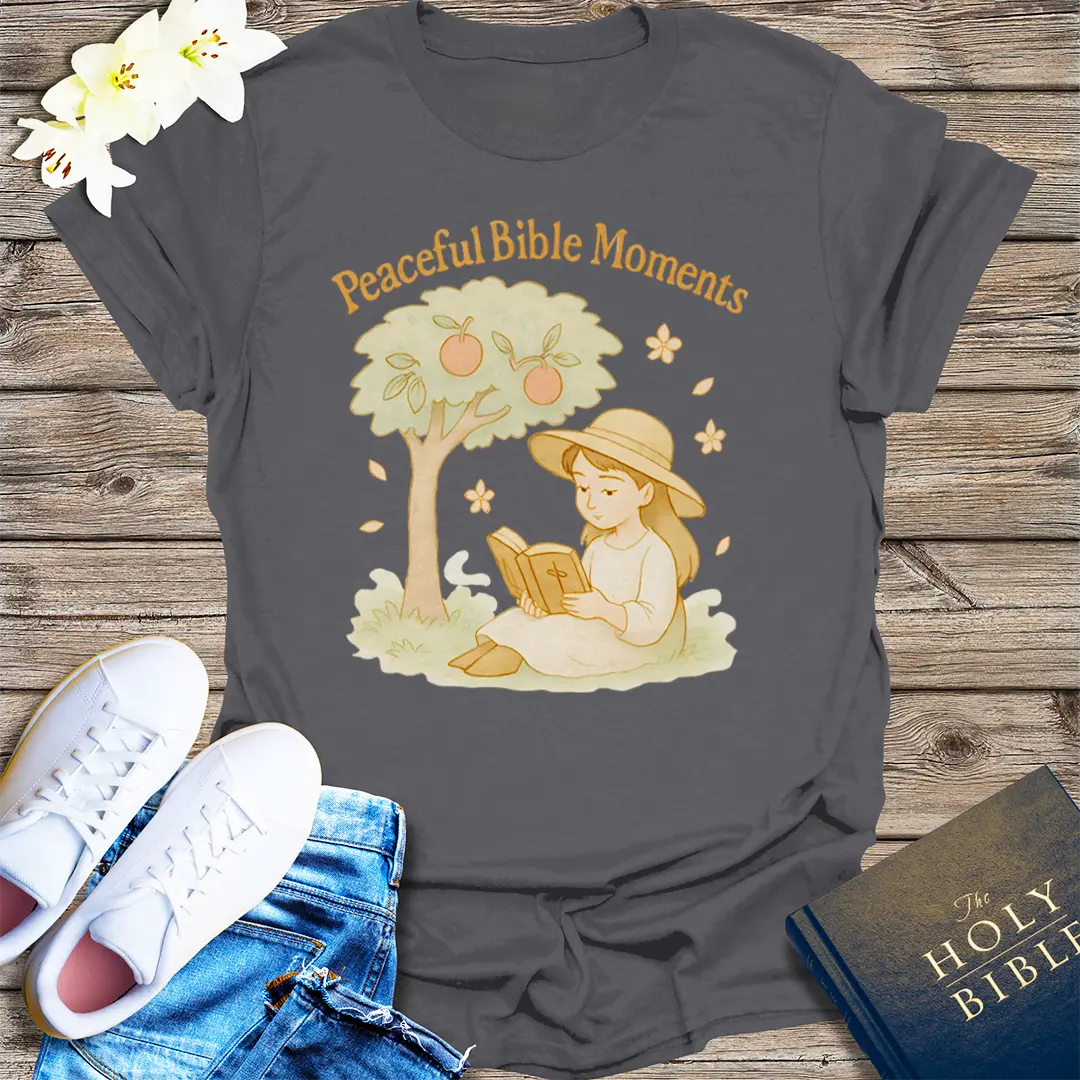 Peaceful Bible Moments T-Shirt - Charcoal