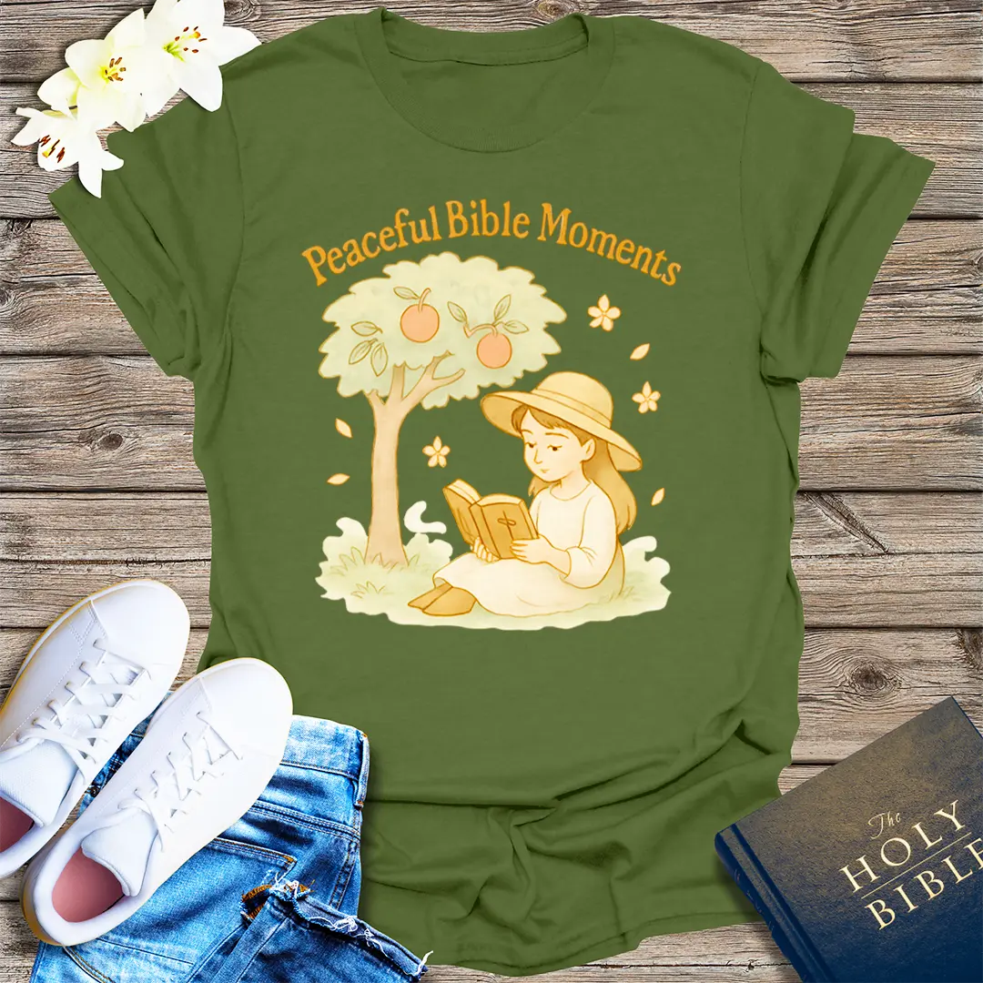 Peaceful Bible Moments T-Shirt - Military Green