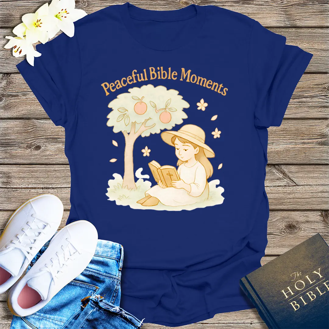 Peaceful Bible Moments T-Shirt - Navy