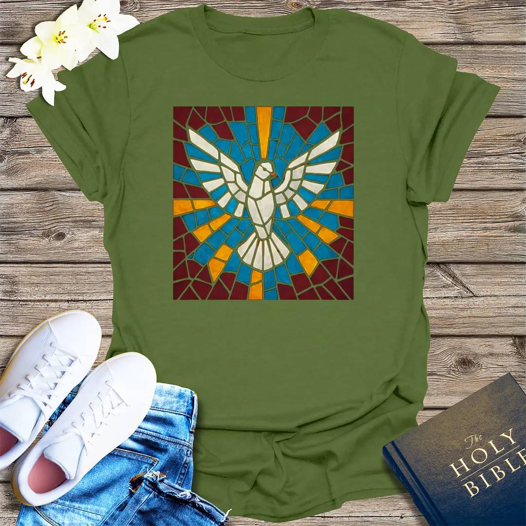 Holy Spirit Mosaic T-Shirt - Military Green