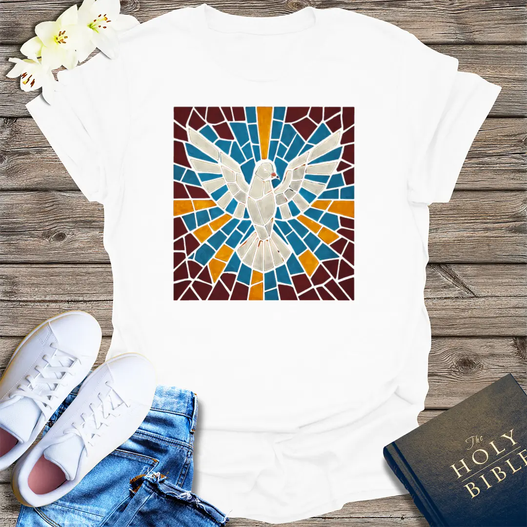 Holy Spirit Mosaic T-Shirt - White