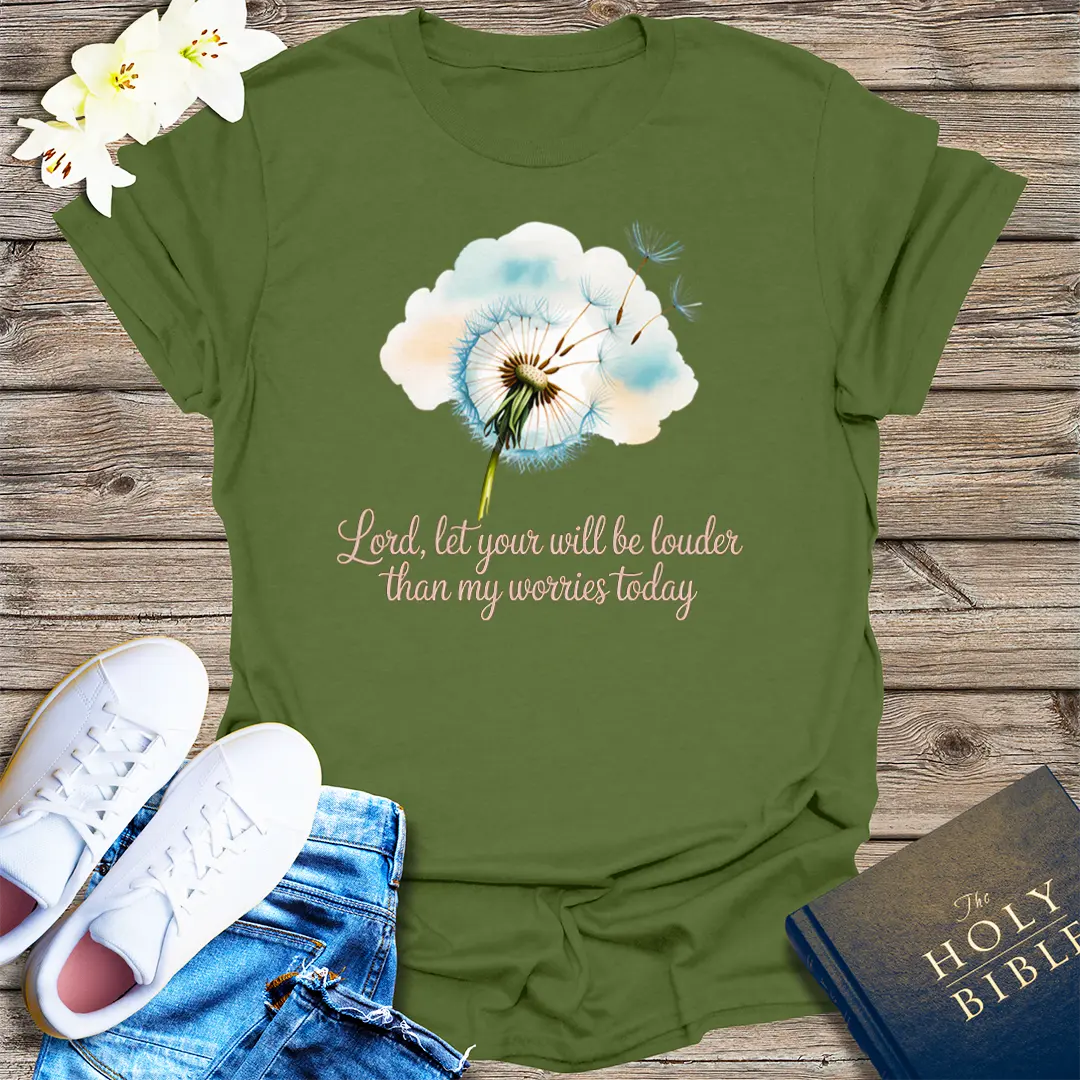 Louder Than My Worries T-Shirt - Military Green