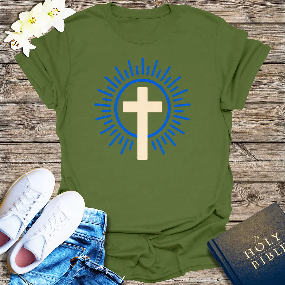 Radiant Cross T-Shirt - Military Green