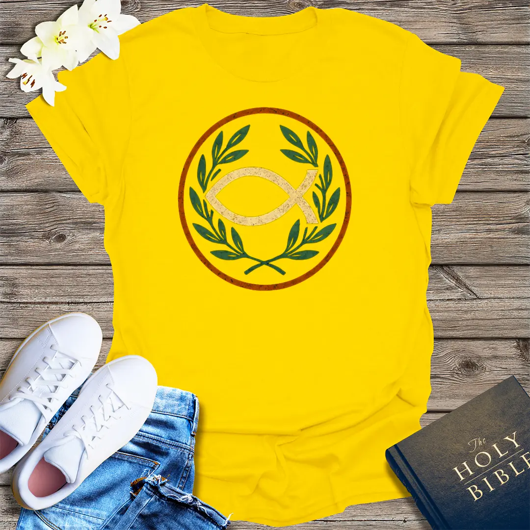 Ichthys Laurel Emblem T-Shirt - Daisy