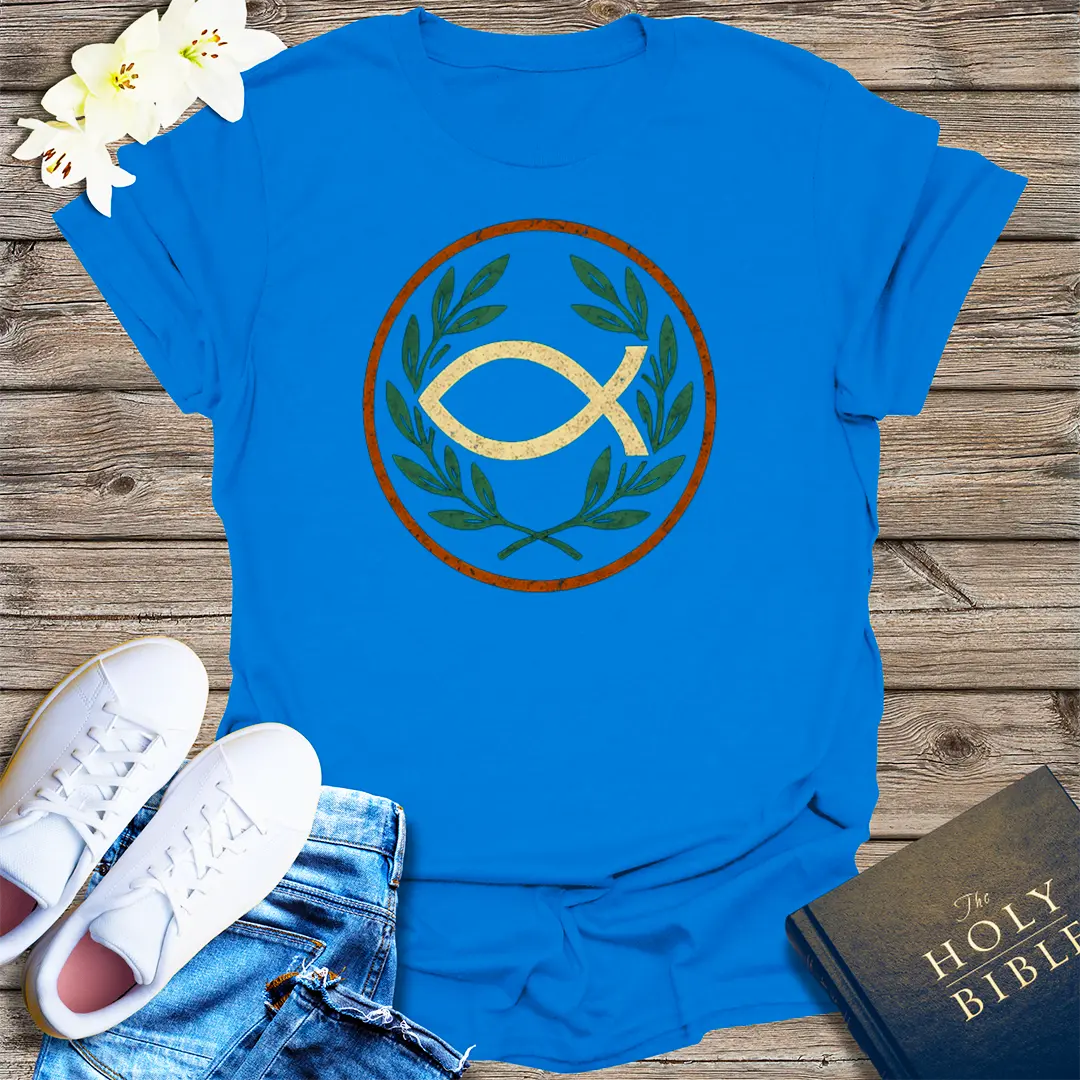 Ichthys Laurel Emblem T-Shirt - Royal