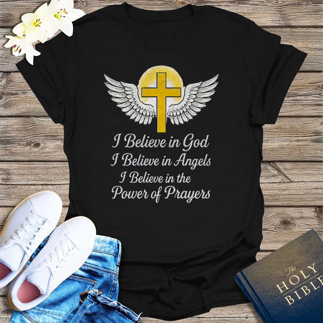 Faith and Angels T-Shirt - Black