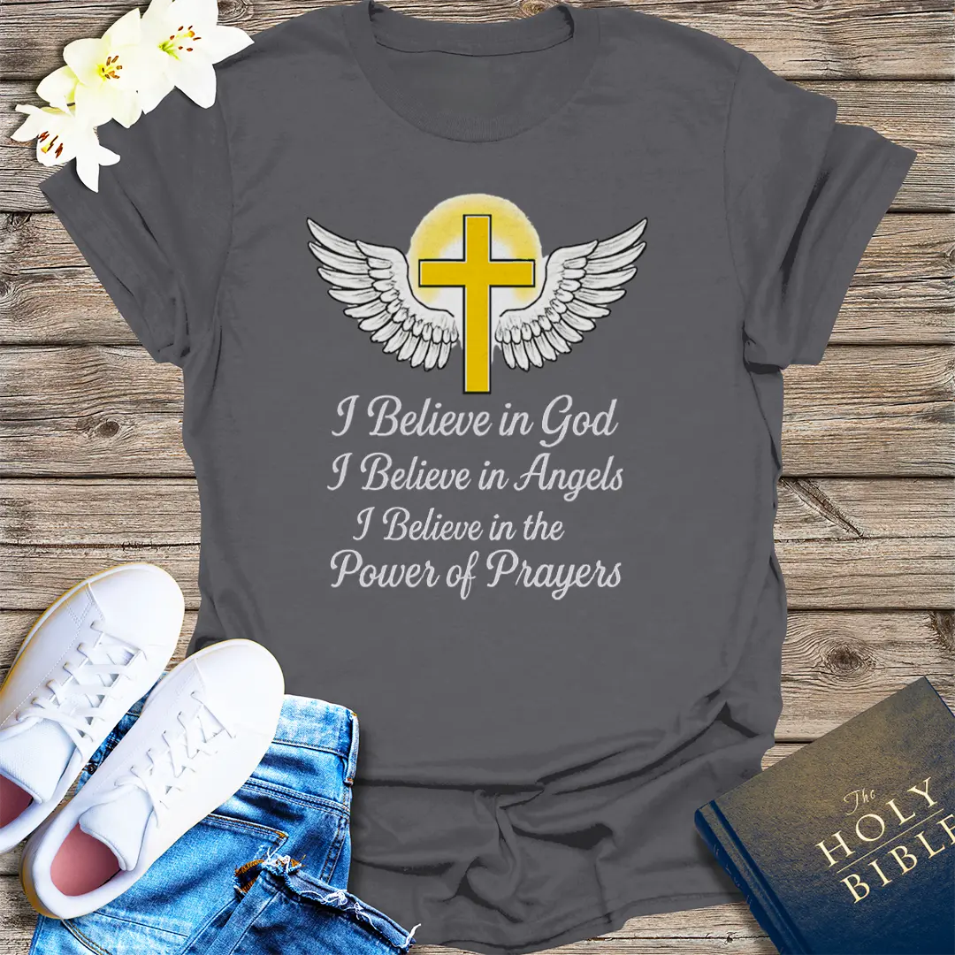 Faith and Angels T-Shirt - Charcoal
