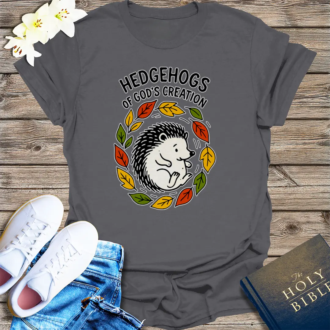 Hedgehogs of God's Creation T-Shirt - Charcoal