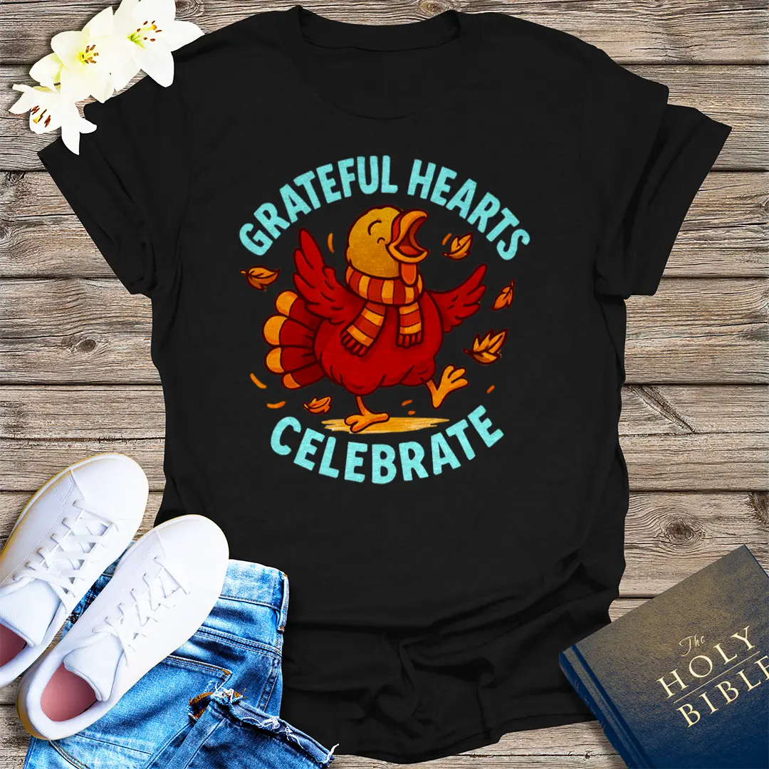 Grateful Hearts Celebrate T-Shirt - Black