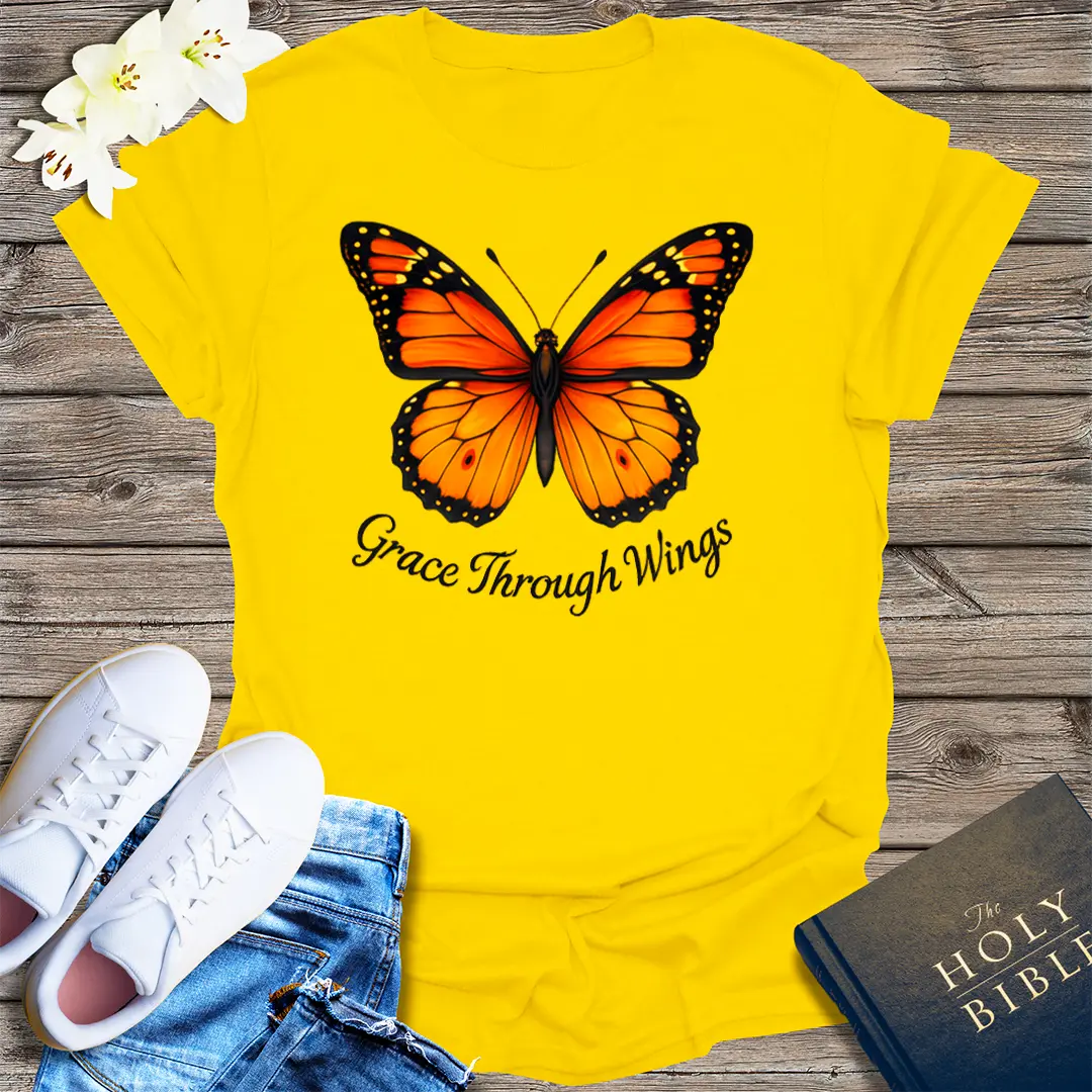 Grace Through Wings T-Shirt - Daisy