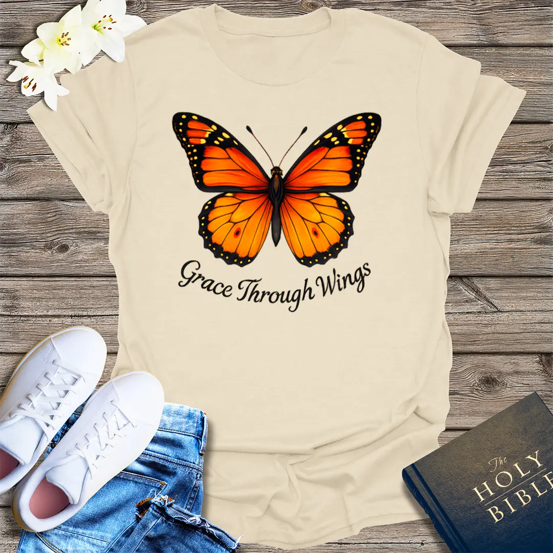 Grace Through Wings T-Shirt - Natural