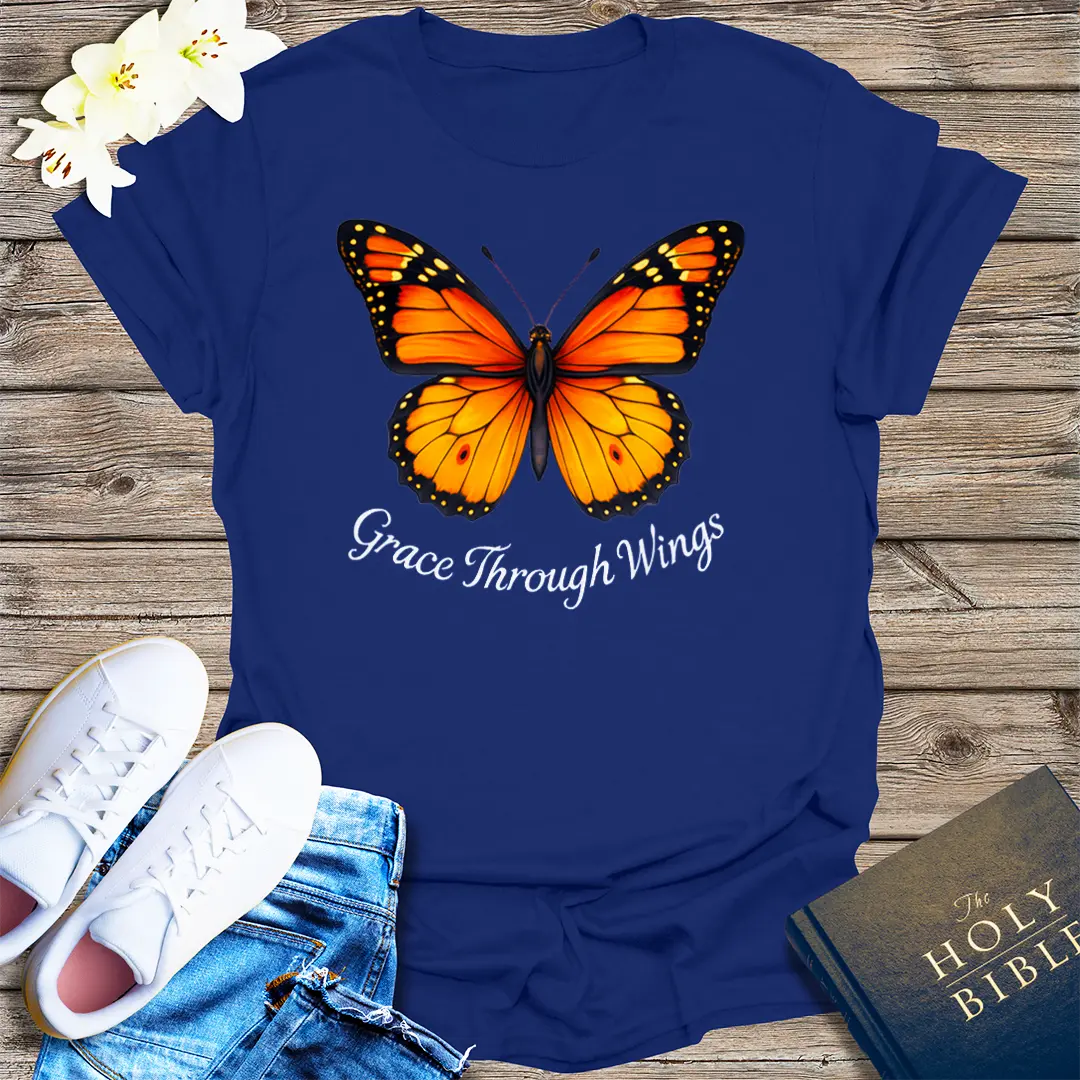 Grace Through Wings T-Shirt - Navy