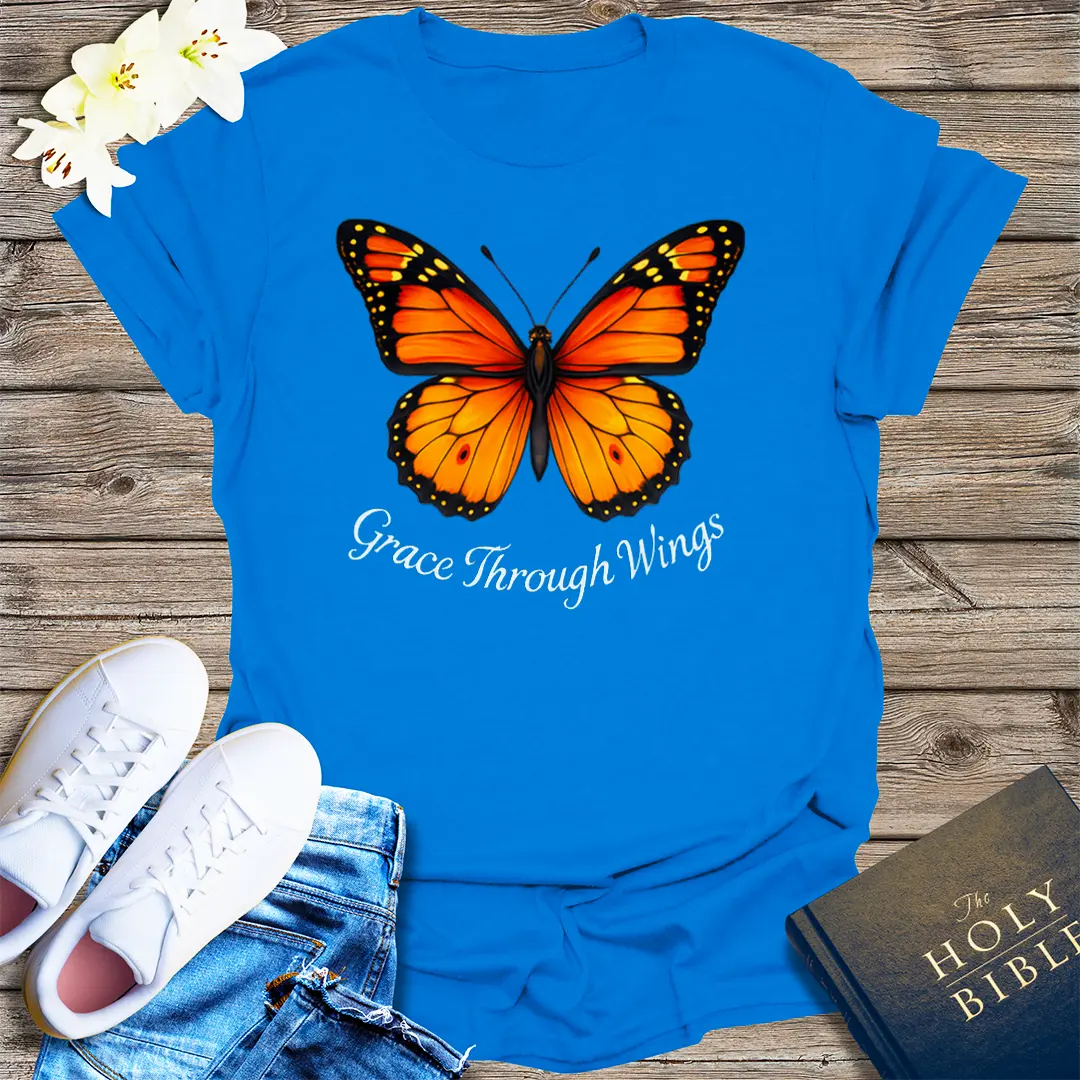 Grace Through Wings T-Shirt - Royal
