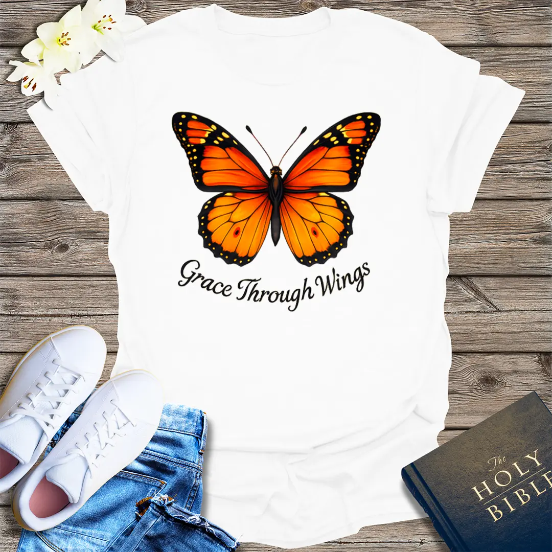 Grace Through Wings T-Shirt - White