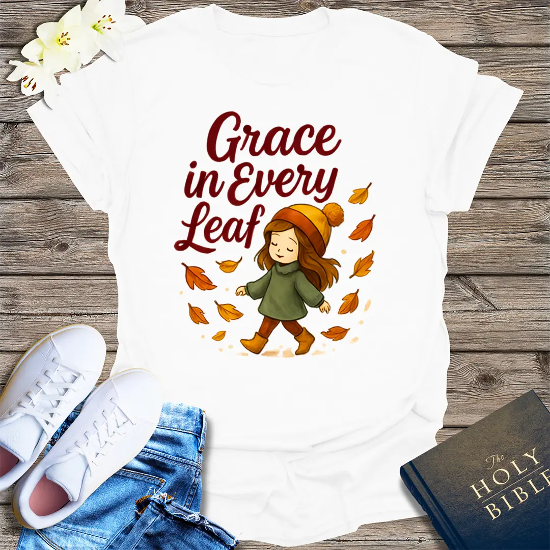 Grace in Every Leaf T-Shirt - White