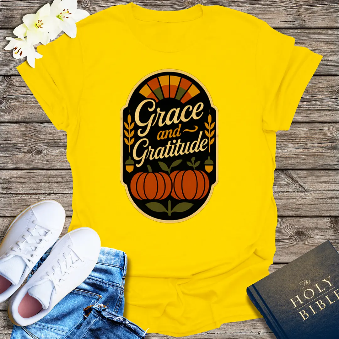 Grace and Gratitude T-Shirt - Daisy