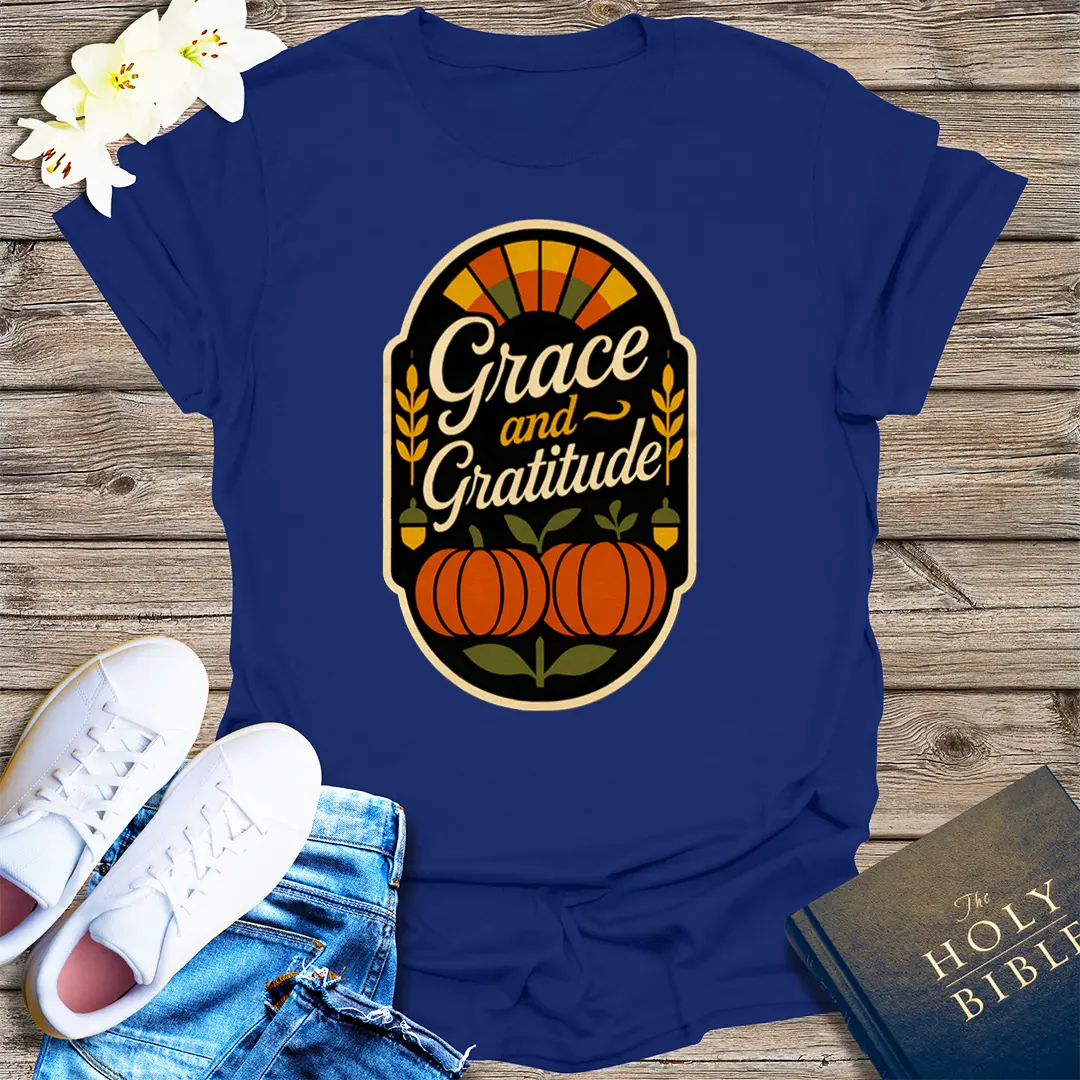 Grace and Gratitude T-Shirt - Navy