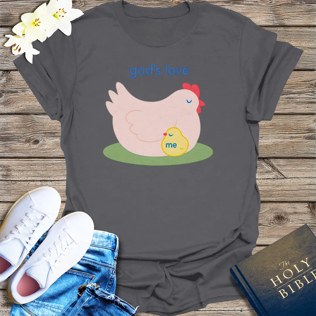 God's Love Hen T-Shirt - Charcoal