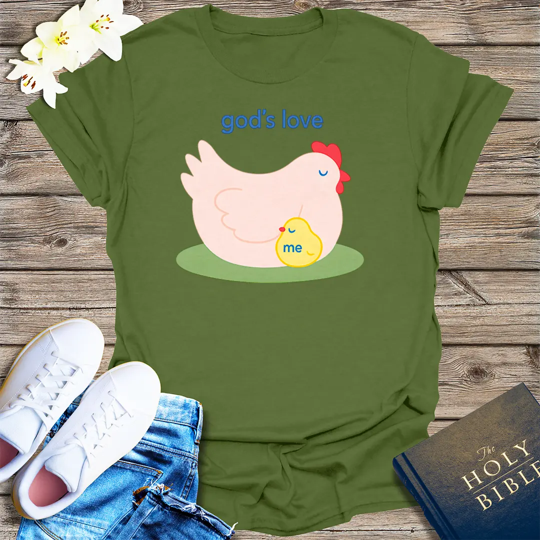 God's Love Hen T-Shirt - Military Green